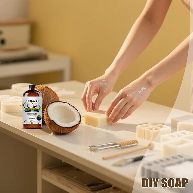 Coconut Essential Oil, Coconut Oil 16 Fl Oz 480ML for Diffuser Humidifier Yoga Cleaning DIY Candle Soap Making Essential Oils