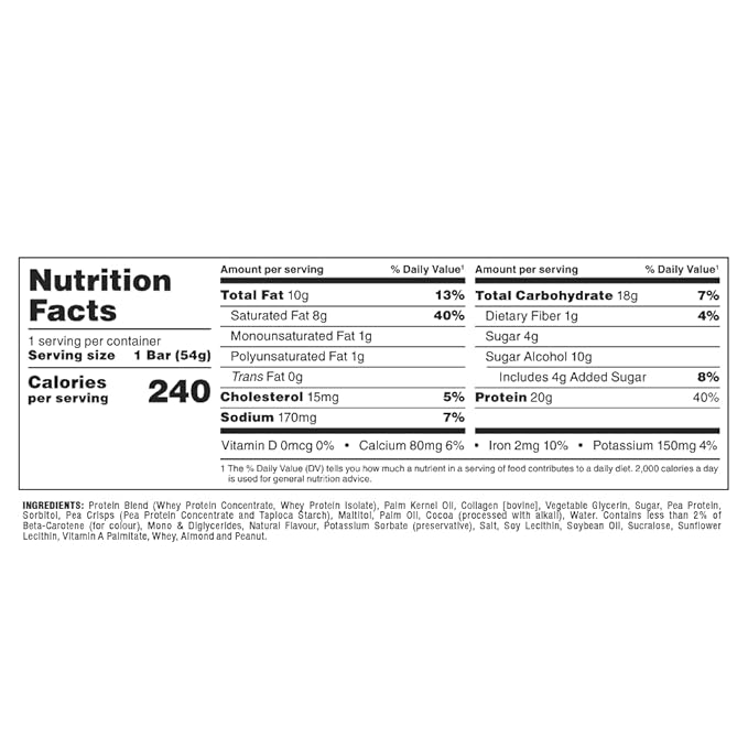 ALLMAX HEXAPRO PROTEIN BAR, Chocolate Chip Cookie Dough - Pack of 12 - High-Protein Energy Snack - 20 g of Protein Per Bar - With Whey Protein Isolate