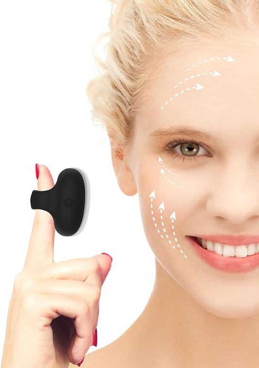 Facial Mini Massage Ball, Handhold Portable Quiet Waterproof USB Rechargeable Powerful Multifunctional Vibrating Travel Pocket Face Eye Finger Joint and Neck Jaw Massager - Black