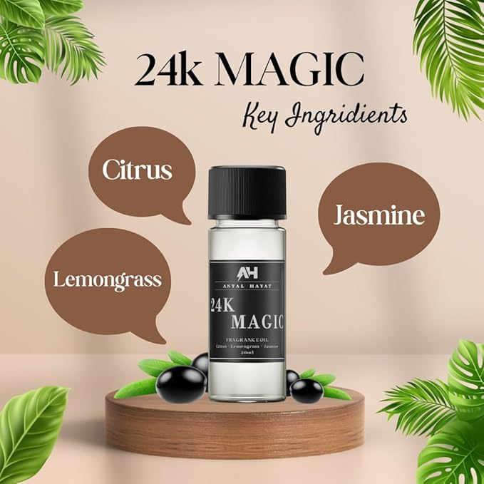 24K Scent Diffuser Oil 20mL - Inspired by Luxury Hotel W Hotels - Formulated with Bergamot, Lemon, Lemongrass, Magnolia, Jasmine, Lily, Koa Wood, Musk - Aromatherapy Home Fragrance