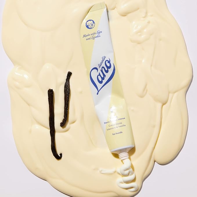Lanolips Hand Cream - Lanolin Lotion with Shea Butter & Vitamin E - Cuticle & Hand Cream for Dry Cracked Hands - Cruelty-Free, Dermatologist Tested - Vanilla (50ml / 1.69 fl oz)