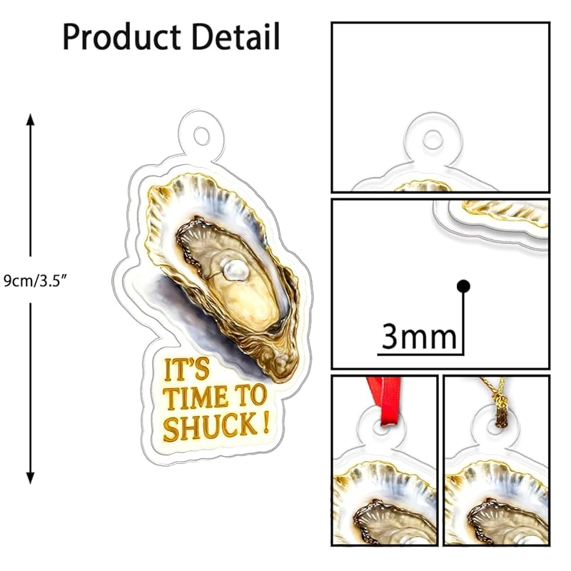Funny Oyster Ornament, Gag Christmas Ornament, Seafood Lover Gift, Unique Holiday Decoration, Fun Keepsake for Foodies Acrylic Ornament – Personalized Christmas Tree Decoration,
