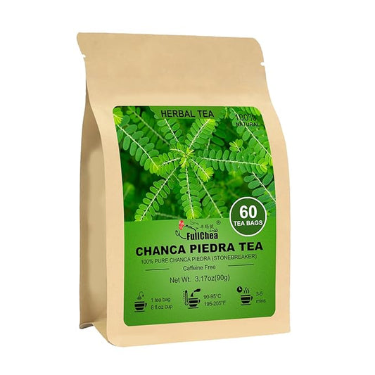 FullChea - Chanca Piedra Tea, 60 Teabags - Premium Chanca Piedra Leaves - Natural Stone Breaker Herbal Tea - Non-GMO - Caffeine-Free - Support Kidney Health
