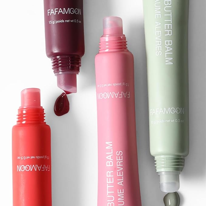 5 PCS Tinted Lip Balm Butter Set,Moisturizing Lip Gloss,Long Lasting Hydrating Glow Non-Sticky Tint Lip Stain,Soothes & Softens Dry Lips Makeup Gift for Women