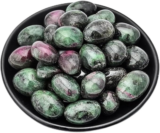 Ruby Zoisite Healing Crystal Stone Set - Natural & Polished Stones for Healing, Meditation, Reiki, Chakra, Crafting & Decoration (0.6 inches)
