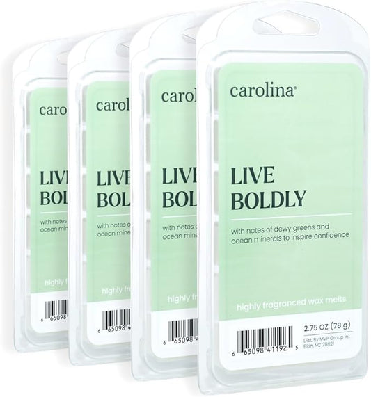 Carolina Live Boldly Scented Wellness Wax Melts, Wax Melt Warmer Cubes, Long Lasting Scented Wax Warmer Cubes, 4 Pack, 6 Cubes Each - Made in The USA