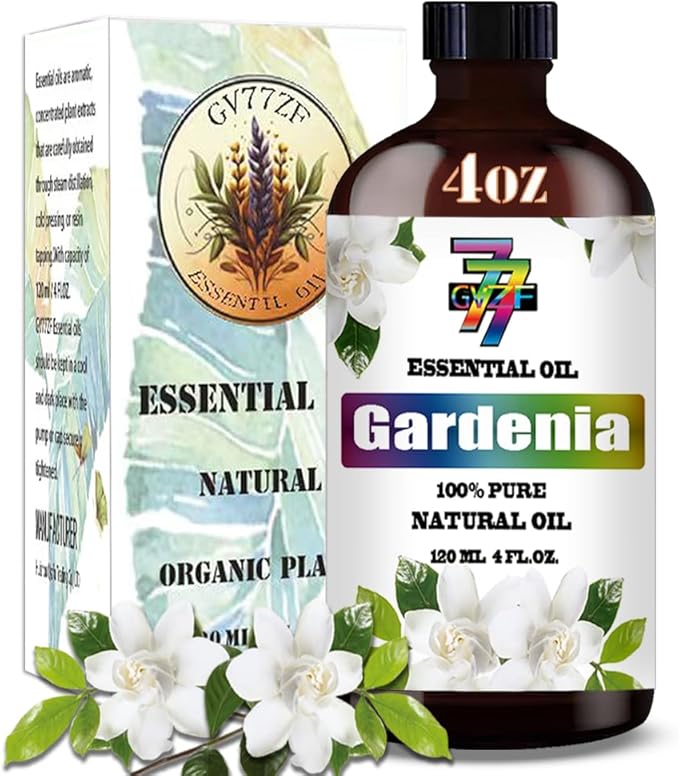 Gardenia Essential Oil (4 oz/120 ml) — Gardenia Oils for Aromatherapy, diffusers, humidifiers, Home fragrances, DIY Skincare, soap Making, DIY Candle, Relaxation, Yoga, and Meditation