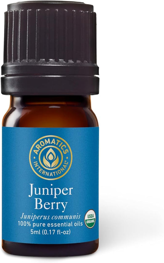 Aromatics International Premium Organic Juniper Berry Essential Oil 5ml | 100% Pure Essential Oil for Diffusion, Aromatherapy & Wellness Use