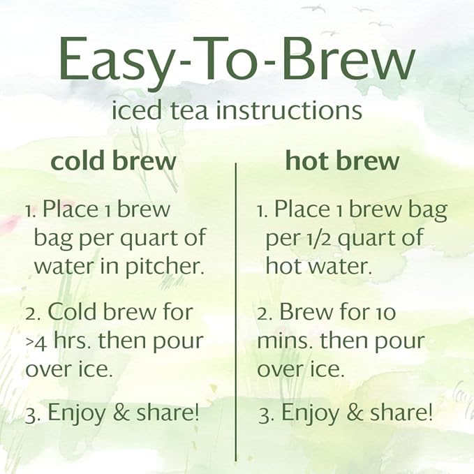 Grace Farms SPEARMINT ROSE ORGANIC ICED TEA (Twelve 1qt. Brew Bags, 3 Gallons) | Refreshing and Spiced, Naturally Sweet Sugar-Free | Easy Cold Brew