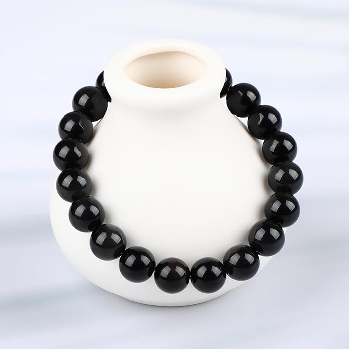LPBeads Handmade Natural Gemstone Stretch Elastic Bracelet Healing Crystal Round Stone Beads Jewelry Gifts for Women Men