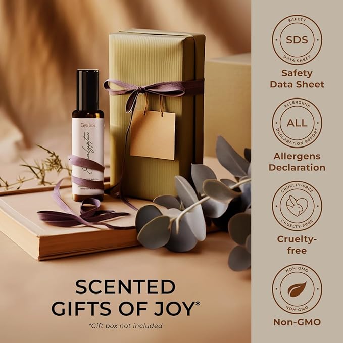 Gya Labs Eucalyptus Essential Oil Roll On - 0.34 Fl Oz - Travel Size Roller for Camping, Skin, Aromatherapy Relief, Convenience