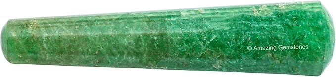Amazing Gemstone Green Strawberry Quartz Crystal Wand Massage Stick - Pelvic Wand Gua Sha for Adults - Crystals and Healing Stones Massage Wands for Adults Gifts (Smooth)