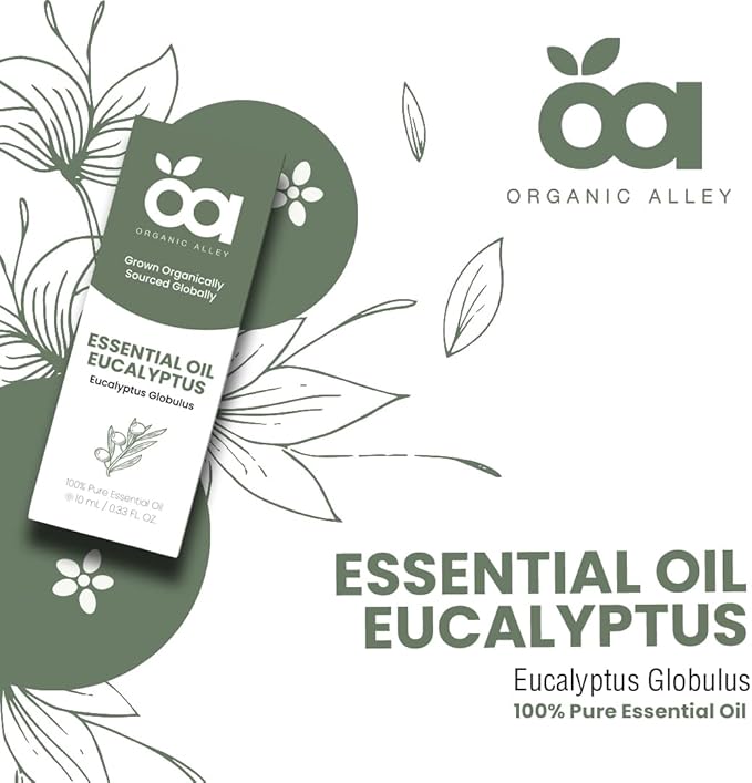 Eucalyptus Essential Oil by Organic Alley | 100% Pure & Revitalizing Aromatherapy - Breathe Easy & Refresh Your Senses with Eucalyptus Globulus | Natural Well-Being (0.33 Fl Oz)
