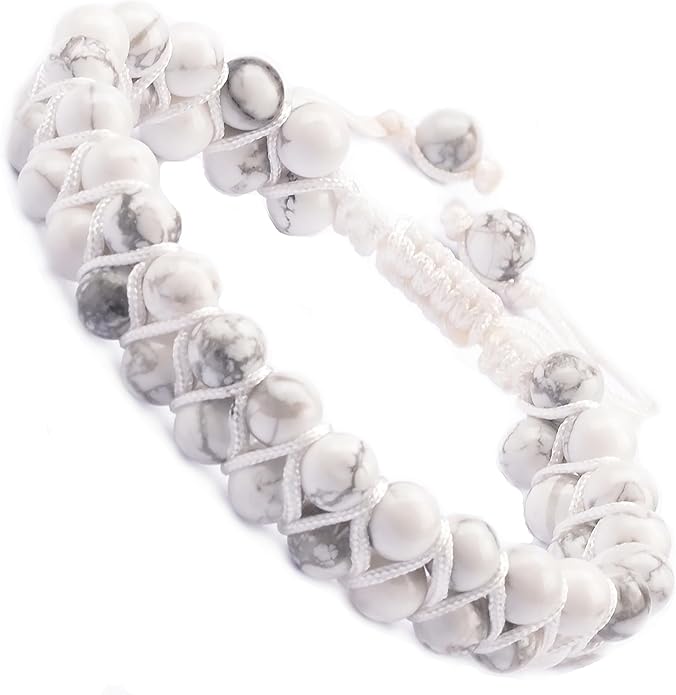 MASSIVE BEADS Double Layer Natural Chakra Healing Power Crystals Macrame Bracelet Yoga Stone Beads Gemstone Meditation Relax Anxiety Bangle for Unisex Women Men