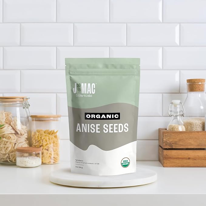 J Mac Botanicals Organic Anise Seeds (32 oz) Certified USDA Organic. Whole aniseed for cookies, tea, powder, or baking