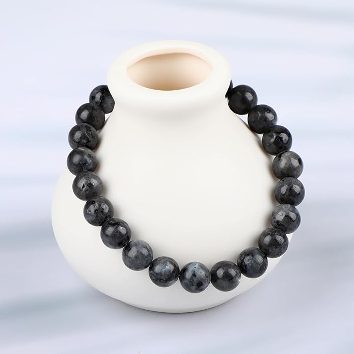 LPBeads Handmade Natural Gemstone Stretch Elastic Bracelet Healing Crystal Round Stone Beads Jewelry Gifts for Women Men