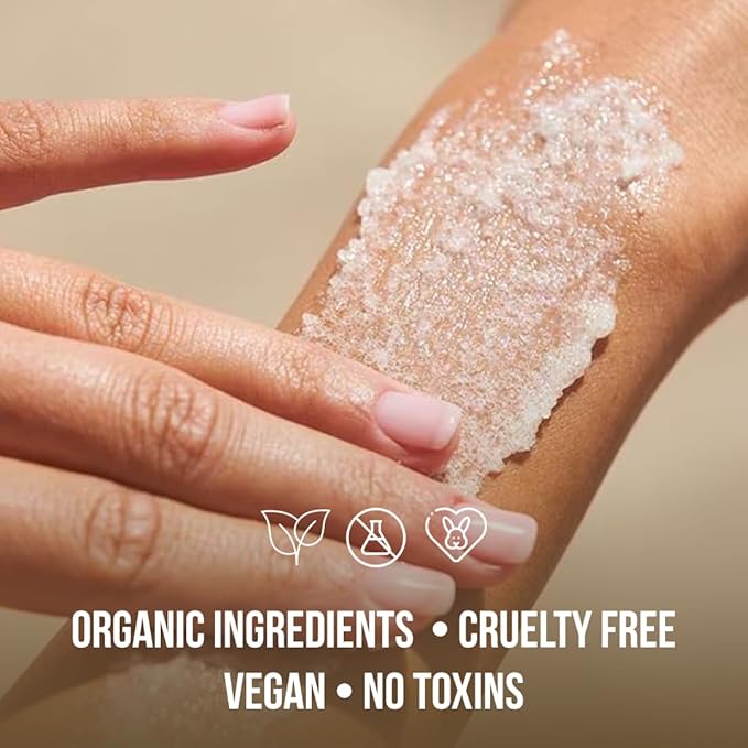 Organic Coconut Oil Scrub, Exfoliating Salt Body Scrub, Deep Cleansing for Soft Skin Remove Dead Skin Cells, Great for Toning Skin, Acne Stretch Marks Cellulite Bump Eraser, Natural Skincare Exfoliant