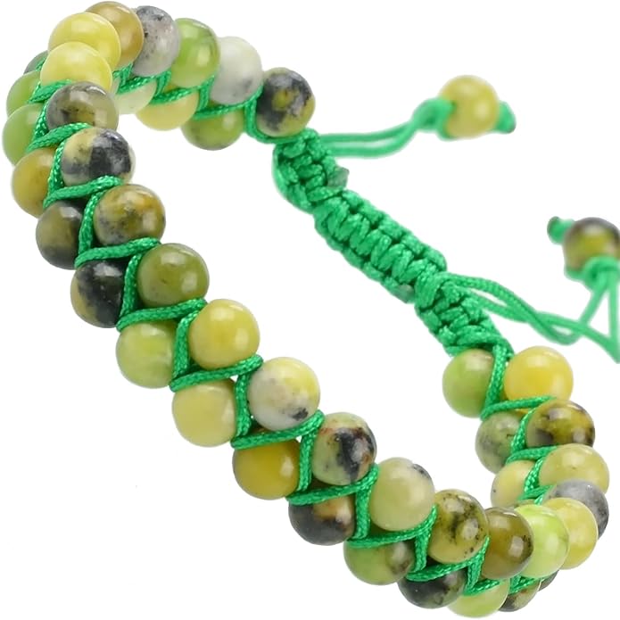 MASSIVE BEADS Double Layer Natural Chakra Healing Power Crystals Macrame Bracelet Yoga Stone Beads Gemstone Meditation Relax Anxiety Bangle for Unisex Women Men