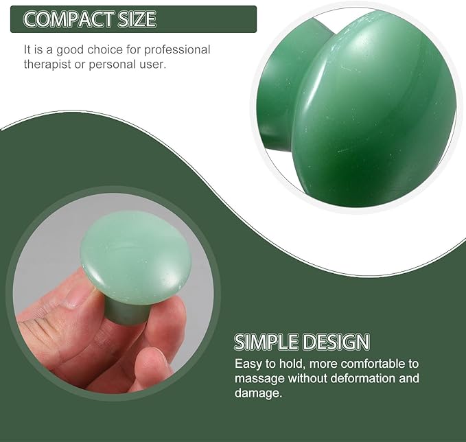 2Pcs Mushroom Head Massage Stone Natural guasha Stone for face Rolling Board Skin Scraping Massage face Sculpting Tool guasha for face spa Jade Plate Aventurine Jade Cosmetic