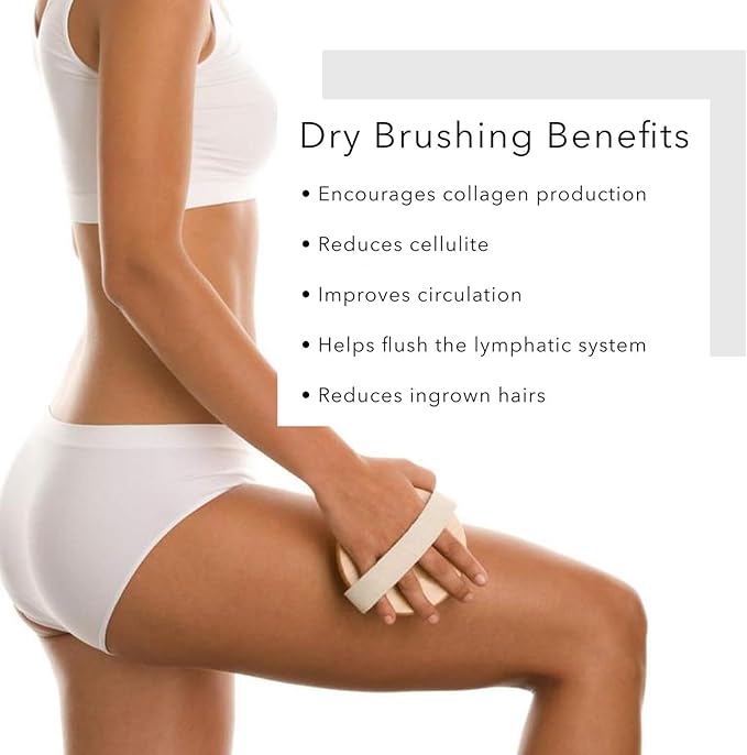 BoAn 2 Piece Shower Brush Set - Natural Wooden Massage Brush for Dry Skin, Lymphatic Drainage and Cellulite Care Body Brush for Exfoliating Body Scrubber and Cellulite Treatment