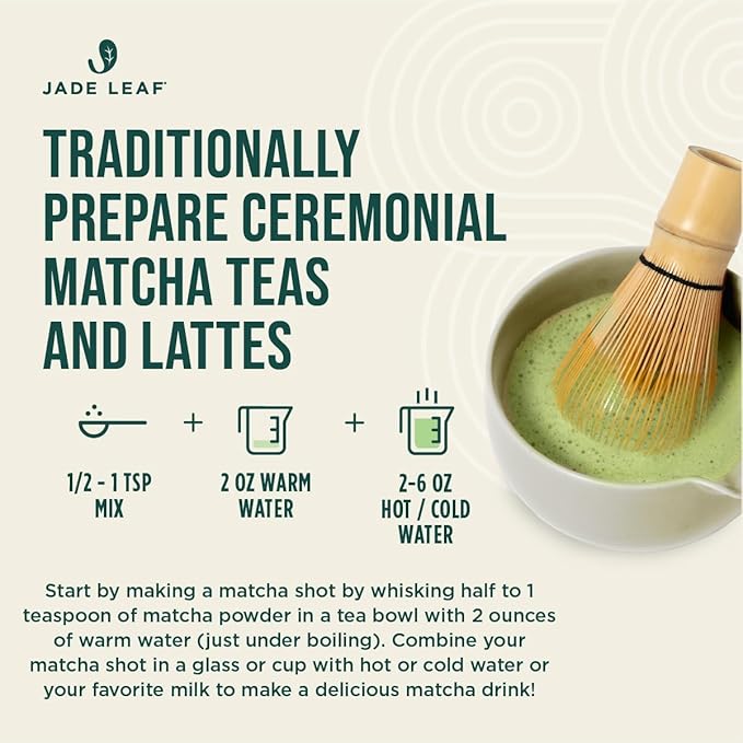 Jade Leaf Matcha Organic Ceremonial Grade Green Tea Powder - Barista Edition For Cafe Quality Tea & Lattes - Authentic Japanese Origin (1.06 Ounce Tub)