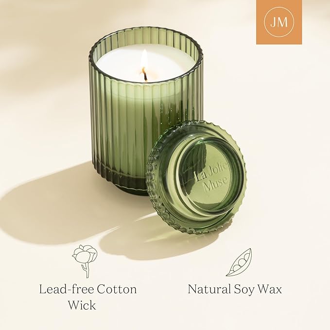 LA JOLIE MUSE Mandarin Matcha Scented Candle, Natural Soy Candles for Home Scented, Candle Gifts for Women&Men, Long Burning Luxury Jar Candle, 11oz