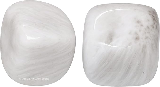 Amazing Gemstone Scolecite Crystals and Healing Stones Tumbled - 1 oz Scolecite Stone Gem Stones, Natural Healing Stones for Energy Balance, Stress Relief - Premium Polished Gems Rocks for Meditation