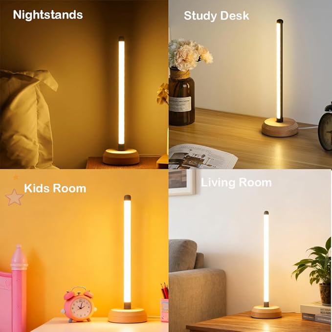 Bedside Table Lamp for Bedroom , 3-Color Temperature Lamp,Bedroom Bedside Night Light, Dimmable Led Lighting, Small Table Lamps for Living Room OfficeCreative Home Decor, Unique House warmging Gif