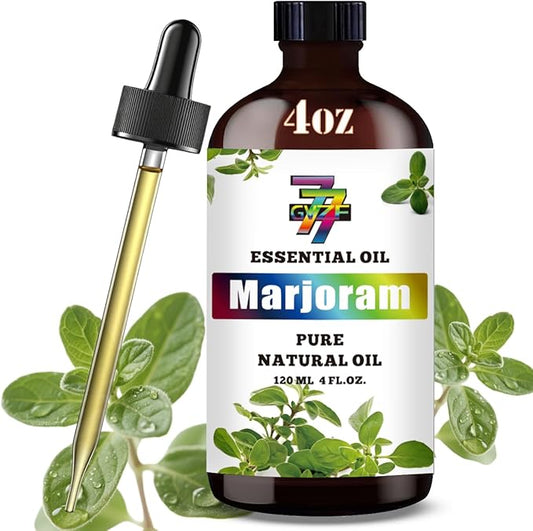 Marjoram Essential Oil (4 oz/120 ml) — Marjoram Oils for Aromatherapy, diffusers, humidifiers, Home fragrances, DIY Skincare, soap Making, DIY Candle Making, Relaxation, Yoga, and Meditation