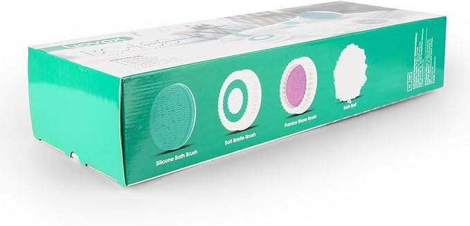 VOYOR Electric Silicone Body Scrubber, Back Scrubber for Shower, Waterproof Long Handle Body Brush, Rechargeable Power Bath Brush for Cleansing, Exfoliating, Massaging Skin BC100 (Blue)