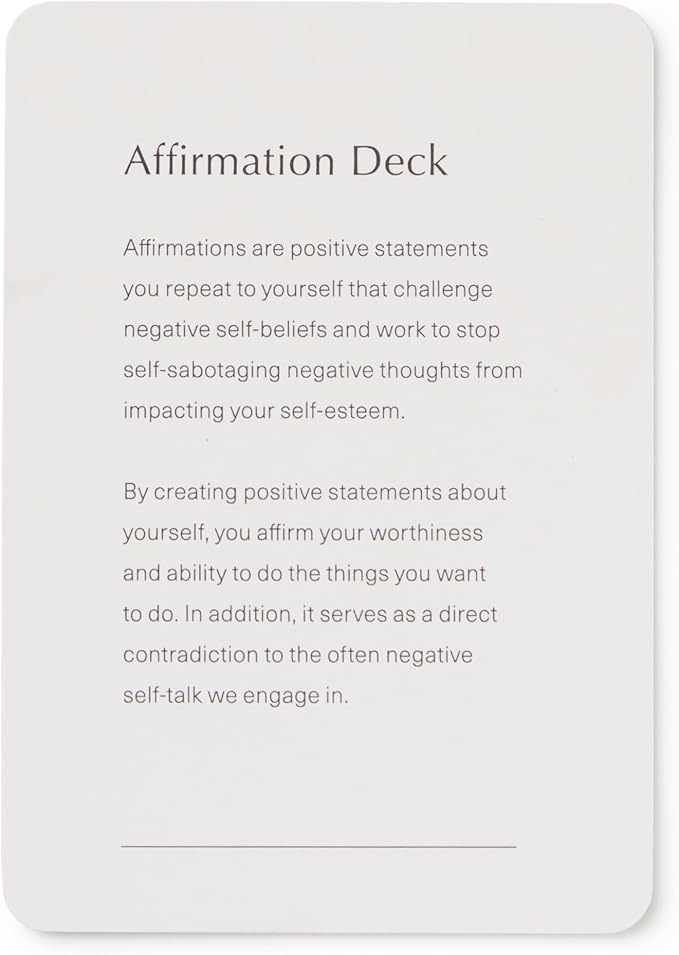 Mal Paper Affirmation Card Deck - 52 Pack | Great for Mindfulness Challenge, Mantras, Meditation Tools, Inspirational Cards and as a Positive Thinking Tool | Gratitude Card Gifts for Men and Women