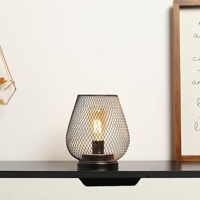 JHY DESIGN Metal Cage LED Lantern Battery Powered Cordless Accent Light with LED Great for Weddings Parties Patio Events for Indoors Outdoors