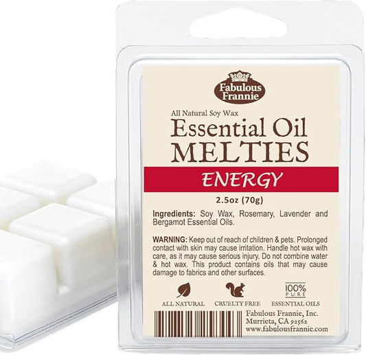 Fabulous Frannie Energy Pure & Natural Soy Candle Meltie/Tart/Melts Made with Pure Bergamot and Rosemary Essential Oils 2.5oz