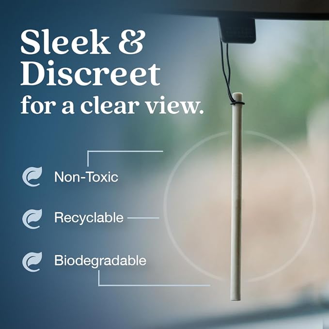 Enviroscent Non-Toxic Car Air Freshener (Coastal Storm & Teakwood) Natural Car Air Freshener | Essential Oil Diffuser | Car Scent Lasting Over 180 Days | 3 Packs of 2 Hanging Auto Stix