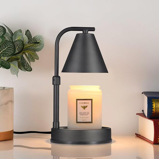 mocosa Candle Warmer Lamp,Adjustable Height Black Metal Candle Warmer,Gifts for Mom,House Warming Gifts New Home Dimmable for Scented Jar Candles