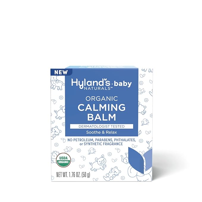 Hyland's Baby Organic Calming Balm, Soothe and Relax, With Organic Lavender, Eucalyptus, and Bergamot Fruit Oil, Safe and Gentle, Dermatologist Tested, 1.76 oz.
