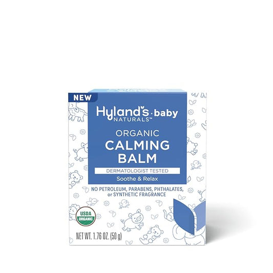 Hyland's Baby Organic Calming Balm, Soothe and Relax, With Organic Lavender, Eucalyptus, and Bergamot Fruit Oil, Safe and Gentle, Dermatologist Tested, 1.76 oz.