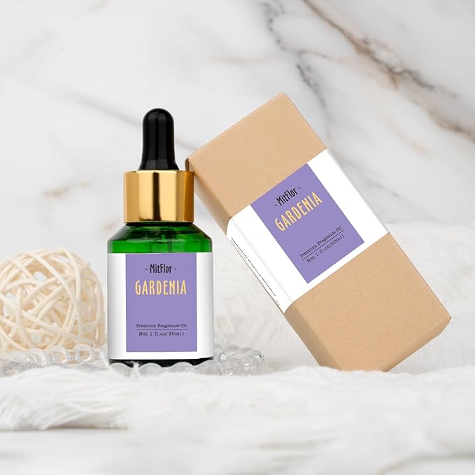 Gardenia Fragrance Oil, MitFlor Single Scented Oil, Large Size Premium Grade Fragrance Oil for Soap & Candle Making, Aromatherapy Diffuser Oil, Creamy Floral Scent for Home Fragrance, 30ml
