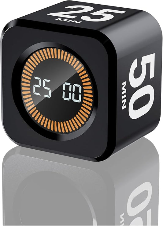 EooCoo Office Desk Timer Cube, Visual Pomodoro Timer with Gravity, Countdown 5/10/25/50 Min, Rechargeable Productivity Tool for Classroom, Kitchen, Gym, Yoga, College School Supplies Cool Gadgets