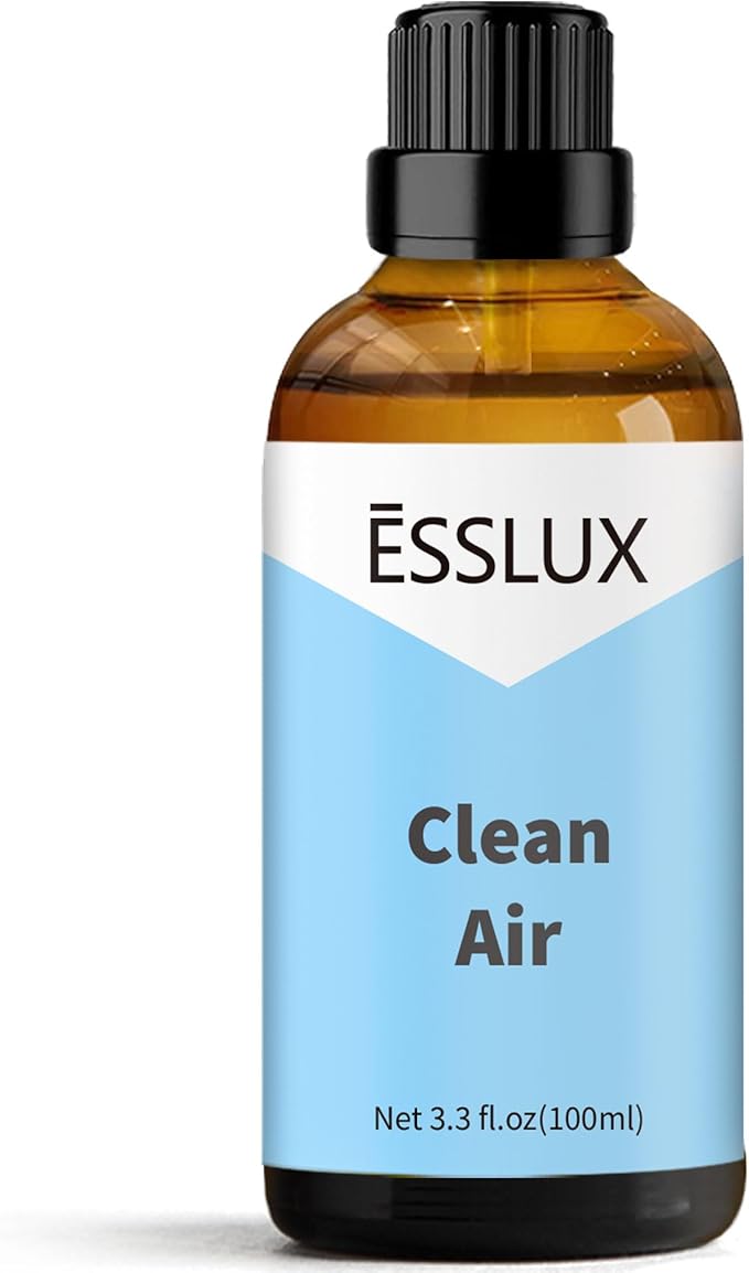 Clean Air Fragrance Oil, ESSLUX Large Single Scented Oils 100 ml (3.3 oz), Fresh Aromatherapy Essential Oils for Home for Diffuser, Massage, Soap, Candle Making Scents