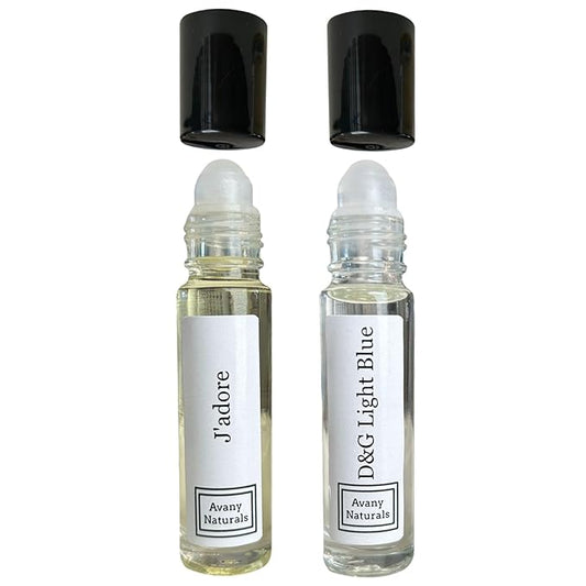 Perfume Sampler Set Woman - Perfumed Body Oil, Rollerball Fragrance Oil,Travel Size Cologne, 2 pc Duo (Set #6)