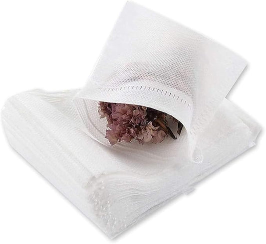 Fenshine 400 Pcs Tea Filter Bags Disposable Empty Tea Bags Cotton Drawstring Seal Tea Infusers Bag for Loose Leaf Teal