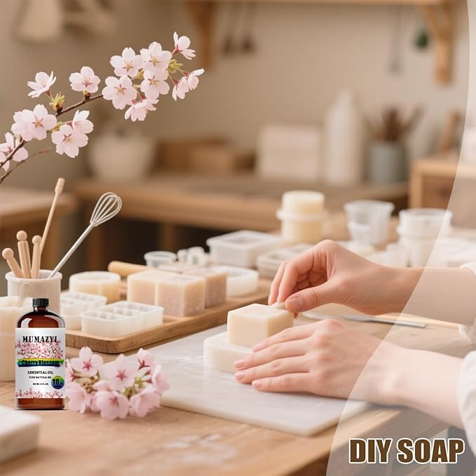 Cherry Blossom Essential Oil, Cherry Blossom Oil 16 Fl Oz 480ML for Diffuser Humidifier Yoga Cleaning DIY Candle Soap Making Essential Oils