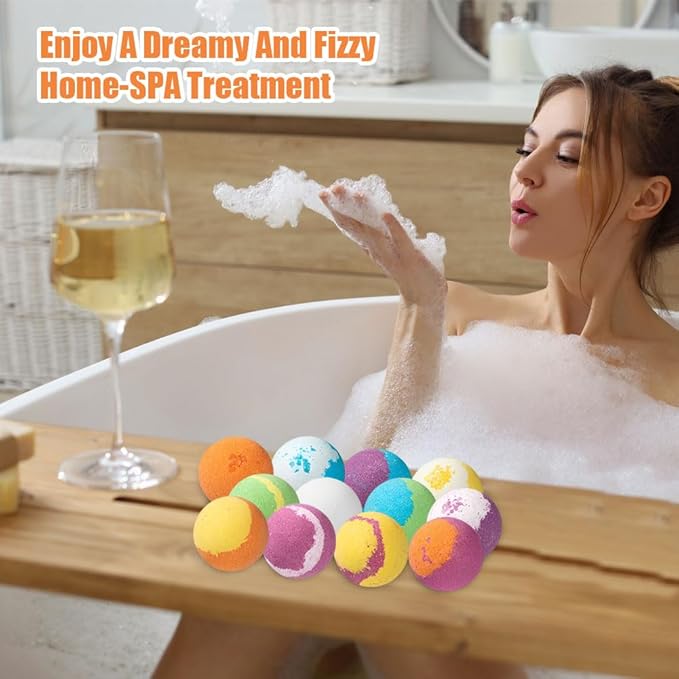 12 Pcs Bath Bombs for Women,Refreshing Relaxing Scents Lush Foam Womens Bath Balls for Moisturizing,Relaxing Mood,Smoothing and Soften Skin,Handmade Shower Bombs Gifts for Her Him,2 Oz/pcs