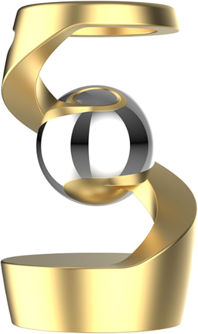 Kinetic Desk Spinning Toy, Kinetic Fidget Toys for Adults, Metal Desk Fidgets for Office for Adults, Fidget Toys for Kids Teens with Autism ADHD (Gold Silver)