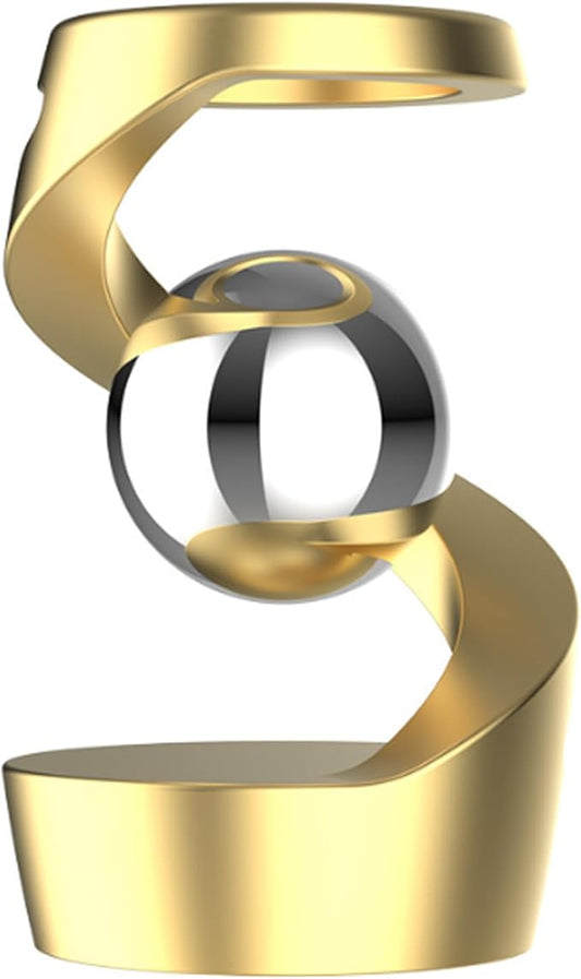 Kinetic Desk Spinning Toy, Kinetic Fidget Toys for Adults, Metal Desk Fidgets for Office for Adults, Fidget Toys for Kids Teens with Autism ADHD (Gold Silver)