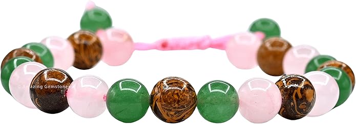 Natural Healing Crystal Bracelet for Women - Mens Bracelet Energy Balancing Gemstones Set - Adjustable Stone Bead Bracelet for Men and Women - Chakra Crystal Therapy Accessory, Meditation