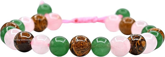 Natural Healing Crystal Bracelet for Women - Mens Bracelet Energy Balancing Gemstones Set - Adjustable Stone Bead Bracelet for Men and Women - Chakra Crystal Therapy Accessory, Meditation