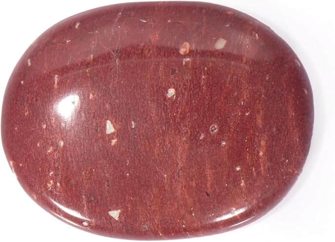 L PEDRA & CRYSTAL Worry Stone A Handheld Comfort to Ease Stress, Enhance Focus, and Promote Inner Peace (Red Jasper Worry Stone)