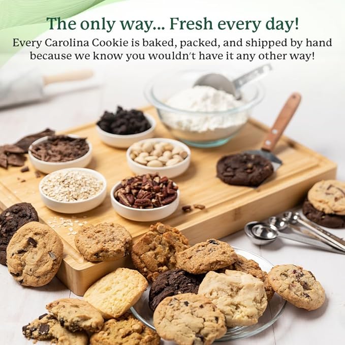 Gold Cookie Gift Box: Fresh Baked Gourmet Assortment - 9 Delicious Cookies for Birthdays, Thank You, Corporate Gifts